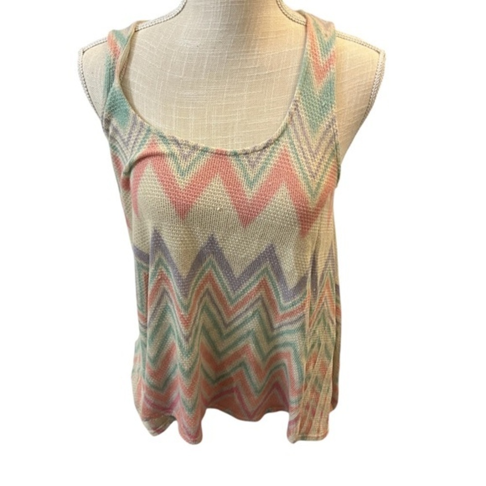 Women’s Chevron Knit Tank Top in Pastel Multi